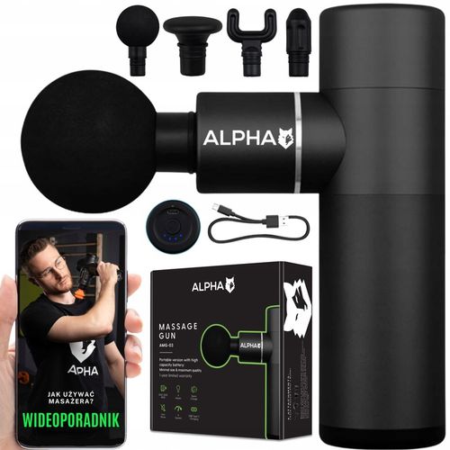 PISTOLET DO MASAŻU MOCNY MASAŻER MASSAGE GUN ALPHA na Arena.pl