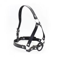 knebel imbracatura per testa con anello head harness+ring gag