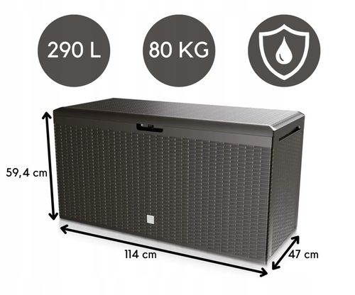 Skrzynia ogrodowa Boxe Rato Plus 290l umbra - Prosperplast MBRP290-440U na Arena.pl