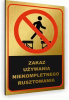 Tabliczka znak informacyjny 40x30 Złota RUSZTOWANIE Dibond