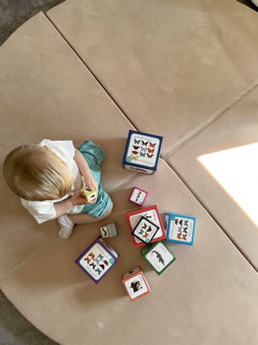 Mata do zabawy 160cm dla Dziecka okrągła składana, Niebieski na Arena.pl