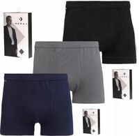 Bokserki Męskie Bawełniane Gładkie KLASYCZNE KOLOROWE MORAJ ZESTAW 3PAK 4XL