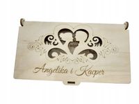 AŻUROWE Pudełko Na Pieniądze Pamiątka GRAWER ŚLUB