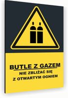 Tabliczka znak informacyjny 40x30 Antracyt BUTLE Z GAZEM Aluminiowa