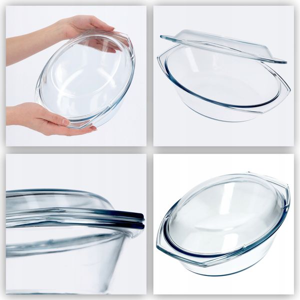 NACZYNIE ŻAROODPORNE OWALNE Z POKRYWĄ TRWAŁE 2,9L zdjęcie 4