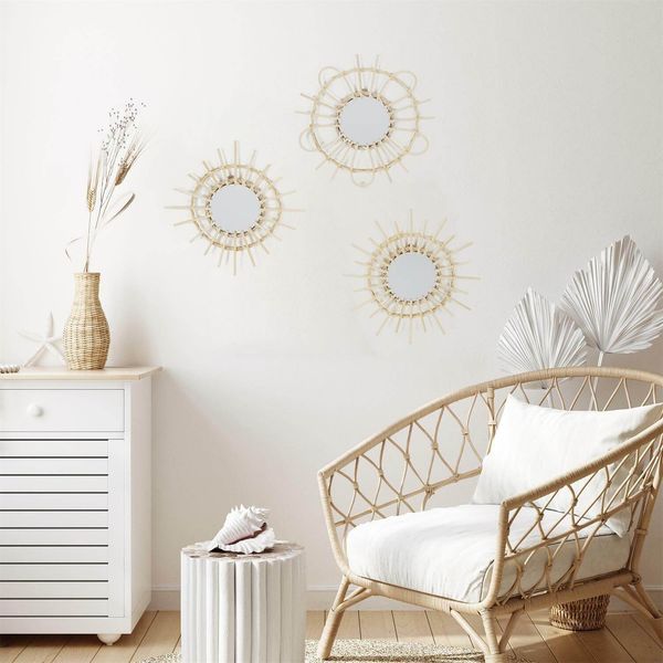 Zestaw 3 luster rattanowych Lipsi zdjęcie 2