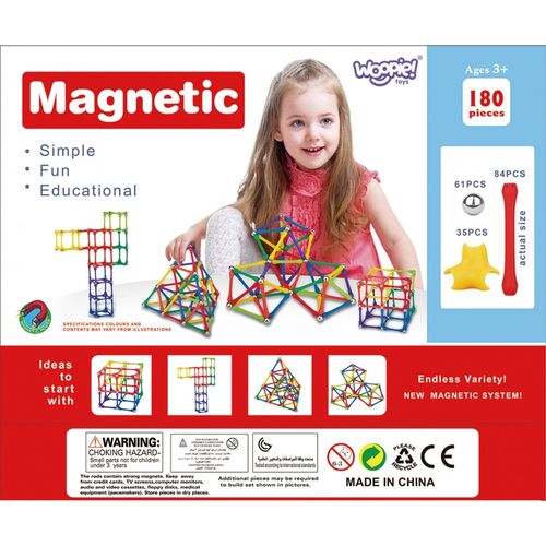 WOOPIE Magnetic Construction Blocks Creative Puzzle 180 pcs. na Arena.pl