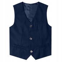 Chłopięca Wizytowa Kamizelka Garniturowa V-Neck Jednorzędowa Sukienka Jedn…