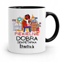 Kubek Czarny Prezent Dla Sekretarki Piekielnie Z Nadrukiem Ze Zdjęciem