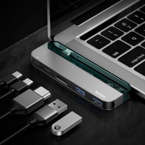 BASEUS TRANSPARENT ADAPTER TYPE-C TO MULTI PORT 5IN1 GREY na Arena.pl