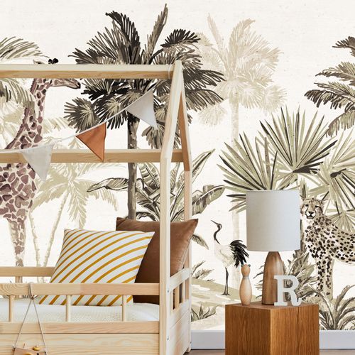 Fototapeta Ścienna Natura Dżungla Dzikie ZWIERZĘTA Styl Boho 360cm x 240cm na Arena.pl
