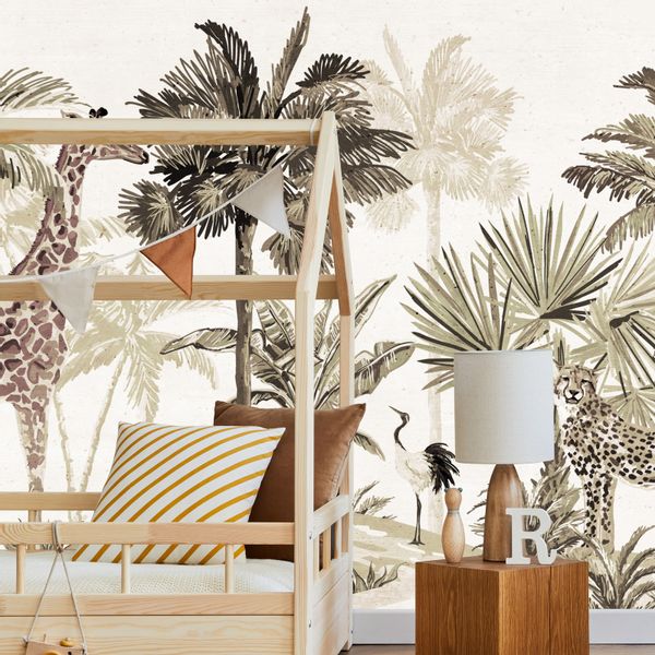 Fototapeta Ścienna Natura Dżungla Dzikie ZWIERZĘTA Styl Boho 360cm x 240cm zdjęcie 9