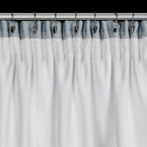 Zasłona gotowa na taśmie NILA 140x270 srebrna błękitna białe kwiaty na Arena.pl