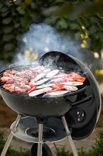 GRILL OGRODOWY WĘGLOWY RUSZT STALOWY OKRĄGŁY 41CM POKRYWA Z POKROWCEM LUND na Arena.pl