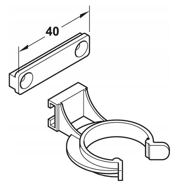 100 x Klip zatrzask cokołu AXILO oryginał Hafele zdjęcie 3