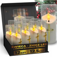 12X ŚWIECZKA ELEKTRYCZNA ELEKTRYCZNY WKŁAD DO ZNICZA EFEKT PŁOMIENIA 12,5CM