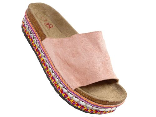 Różowe klapki damskie eko zamsz profilowane 37 na Arena.pl