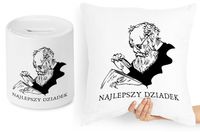 Dla Dziadka Zestaw Poduszka + Skarbonka Prezent Z Nadrukiem Ze Zdjęciem