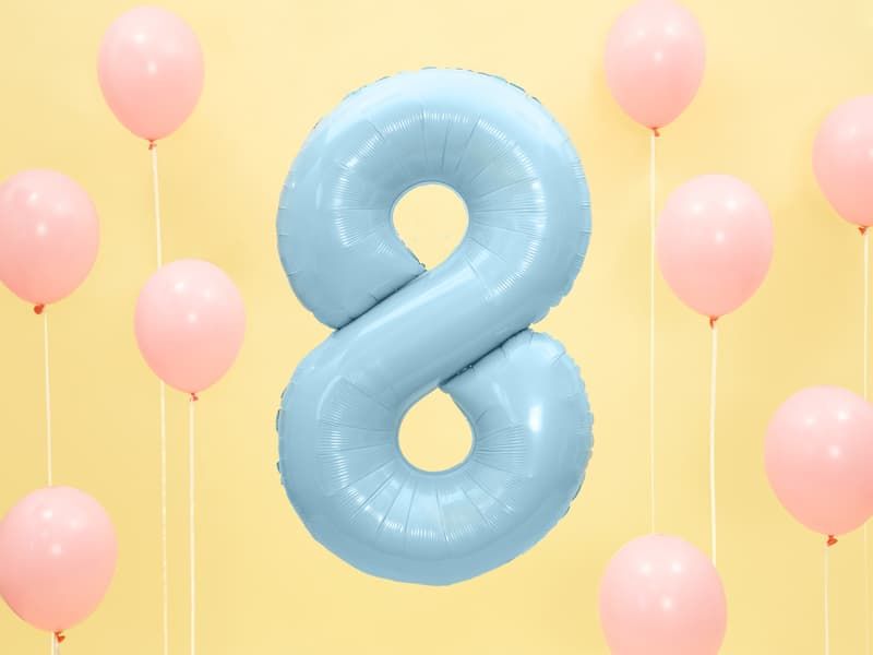 Balon foliowy cyfra 8 niebieski 86 cm zdjęcie 2
