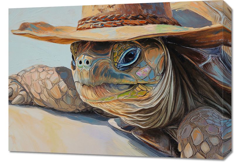Obraz 70x50cm Żółwi Kapelusznik zdjęcie 1