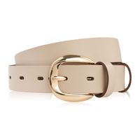 pasek damski skórzany do spodni 90 cm wąski beżowy