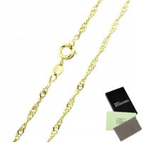 Srebrny łańcuszek damski singapur 50 cm łańcuszek srebro 925 pozłacany