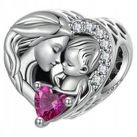 Charms Zawieszka Charms Serce Mama i Dziecko Srebro 925 Charmsy Trusky