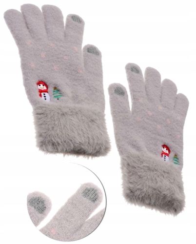 Ciepłe Dotykowe Rękawiczki Damskie Haftowane na Arena.pl