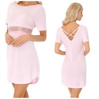 KOSZULKA NOCNA Z WISKOZY UROCZA KORONKA L/XL