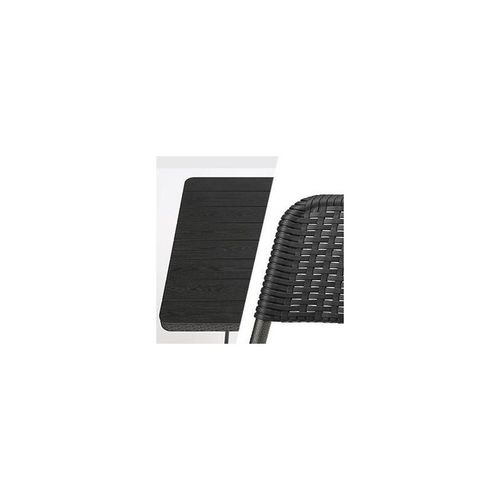 ZESTAW BISTRO 3W1 STÓŁ + 2 KRZESŁA IMITACJA RATTANU ZESTAW BALKONOWY CZARNY na Arena.pl