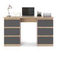 Biurko Z Szufladami Komputerowe Dla Dziewczynki Duże Sonoma Szary 120cm Ofi