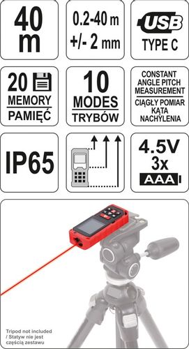YT-73126 Dalmierz laserowy 40m na Arena.pl