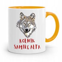 Dla Rolnika Kubek Zółty Rolnik Samiec Alfa Z Nadrukiem Ze Zdjęciem