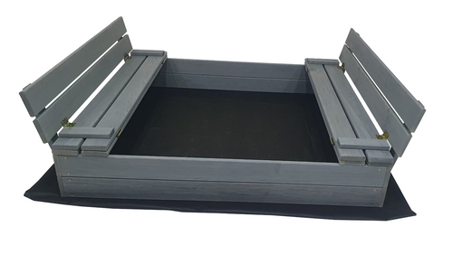 Duża Piaskownica Impregnowana Zamykana Drewniana 120cm SZARA na Arena.pl