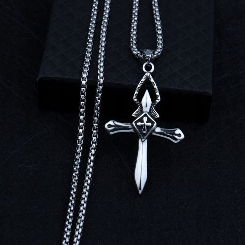 NASZYJNIK Srebrny Stal KRZYŻYK KRZYŻ MODLITWA 368 na Arena.pl