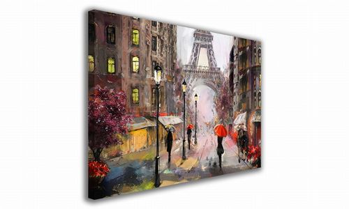 OBRAZ NA PŁÓTNIE 094 Spacer w Paryżu 40x30cm na Arena.pl