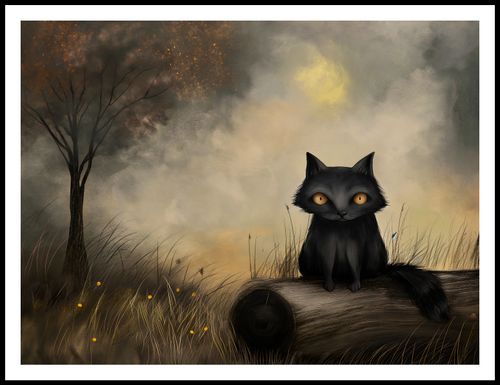 Plakat 100x75cm Czarny Kot na Arena.pl