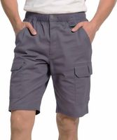 Krótkie spodenki robocze męskie szorty monterskie bawełna szare pas XL