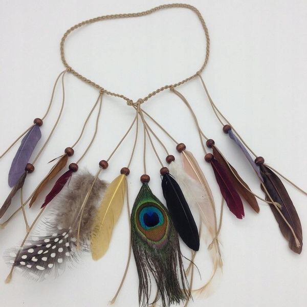 Opaska do włosów z Piórami Pióropusz Włosy Wzór C zdjęcie 1