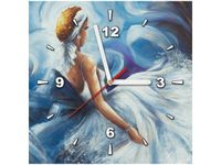 30X30CM ZEGAR BŁĘKITNA DAMA OBRAZ DREWNO