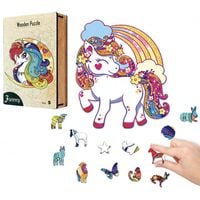 EDUKACYJNE PUZZLE DREWNIANE JEDNOROŻEC 84 ELEMENTY UNIKAT