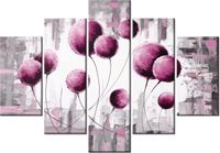 105CM 150CM ZEGAR 5 ELEM ABSTRAKCYJNE DMUCHAWCE FUKSJI DRUK OBRAZ