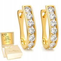 Złote Kolczyki 333 z Cyrkoniami Zapięcia Angielskie ZŁOTO GRAWER