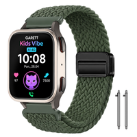 Pasek do Garett Kids Vibe AI 4G pleciony opaska na smartwatch 20mm zielony
