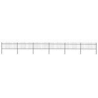 Ogrodzenie z prętów z grotami, stalowe, 10,2 x 0,8 m, czarne