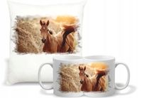 Zestaw PREZENTOWY PODUSZKA + KUBEK z nadrukiem zdjęciem KONIA KOŃ