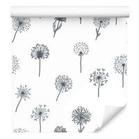 Tapeta do salonu dmuchawiec kwiaty polne rośliny