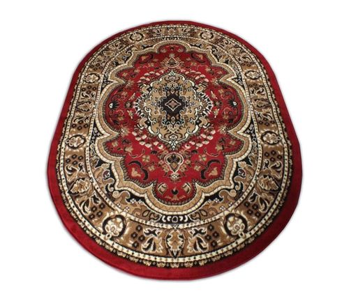 Dywan owalny BCF Alfa 06 czerwony rozeta 120 x 170 cm czerwony na Arena.pl