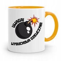 Kubek Żółty Dla Dziewczyny Wybuchowa Dziewczyna Z Nadrukiem Ze Zdjęciem