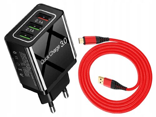ŁADOWARKA SIECIOWA QC 3.0 + KABEL MICRO USB 2M na Arena.pl